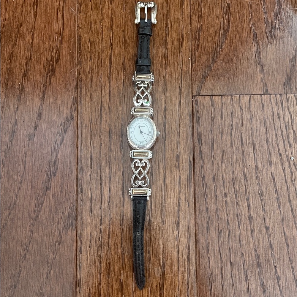 Brighton Silver Bracelet Watch with Black Face